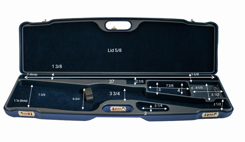 Negrini Semi-Auto Hybri-Tech Shotgun Case 32" - 1693iA/6896 6 Negrini UNICASE Navy/Black -1693iA/6896 - interior dimensions