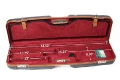 Negrini OU Deluxe Sporting Takedown Shotgun Case 32" + Sub-Gauge Tube Set - 1622LX-TUBE/5228 10 Negrini Shotgun Cases - 1622LX-TS/5228 - High Rib Shotgun case + Tube Sets - bottom dimensions