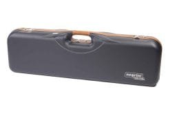 Negrini OU Deluxe Four-Barrel Set Takedown Shotgun Case 32" - 1646LX-4C/5230 14 Negrini Gun Cases - 1646LX-4C - Leather trim 4 barrel shotgun case exterior