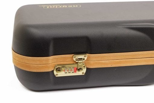 Negrini Shotgun Cases - 1646LX-3CC/4766 - Lock and leather closeup