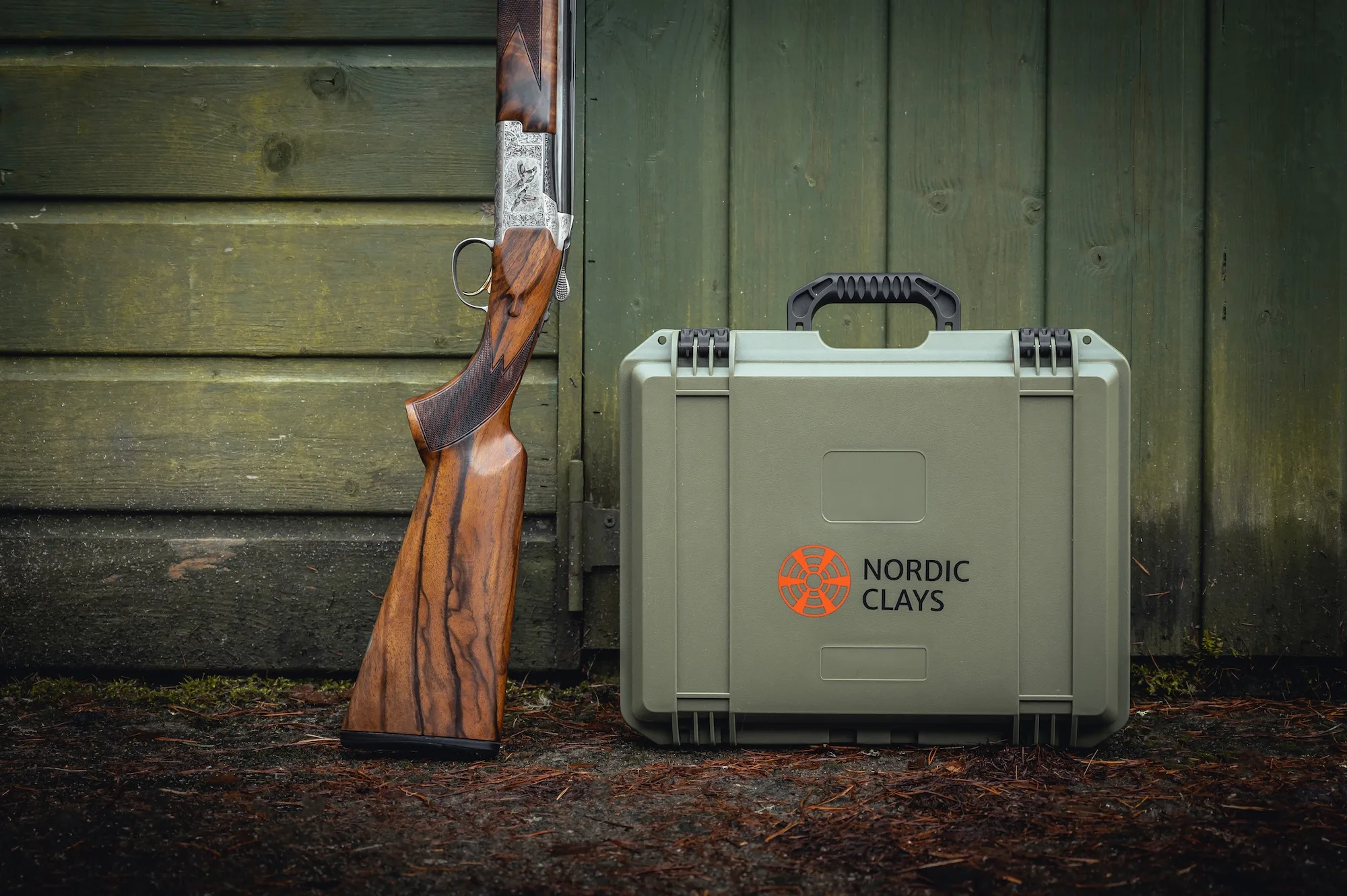 Nordic Clays case with shotgun